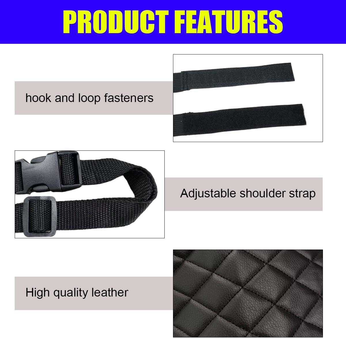 Car Net Pocket Handbag Holder between Seats, Large Capacity Storage Bag for Front Seats, Leather Car Organizer Backseat Barrier for Kids Pet, Handbag Organizer Pocket Car Console Purse Holder