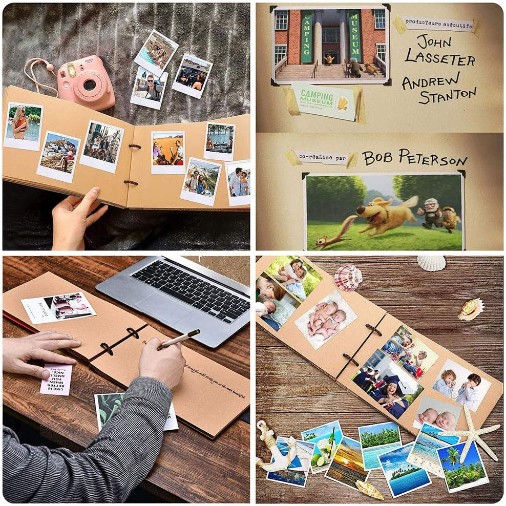 Wooden Photo Album Scrapbook DIY Photo Book Wedding Guest-Book 80 Pages Memory Book Birthday Anniversary Valentine'S Gift for Wife Girlfriend Mother (Forever)