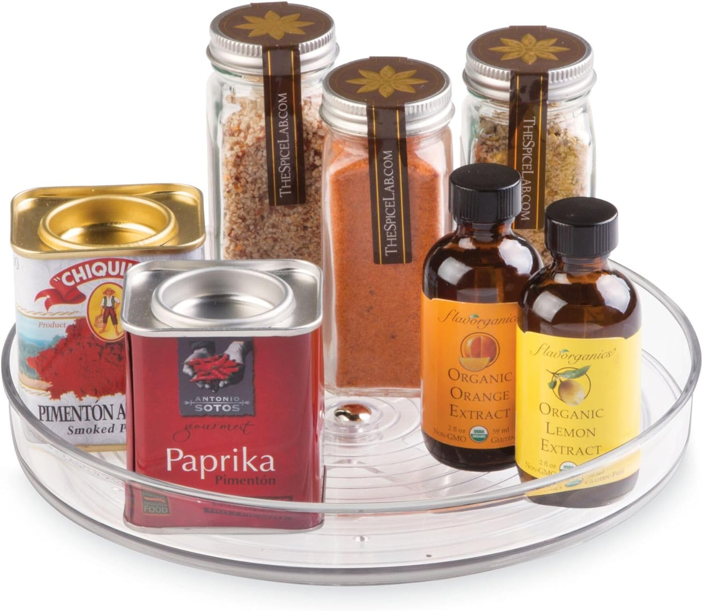 9-Inch Lazy Susan Organizer - Small Lazy Susan Turntable for Cabinet or Pantry, Clear