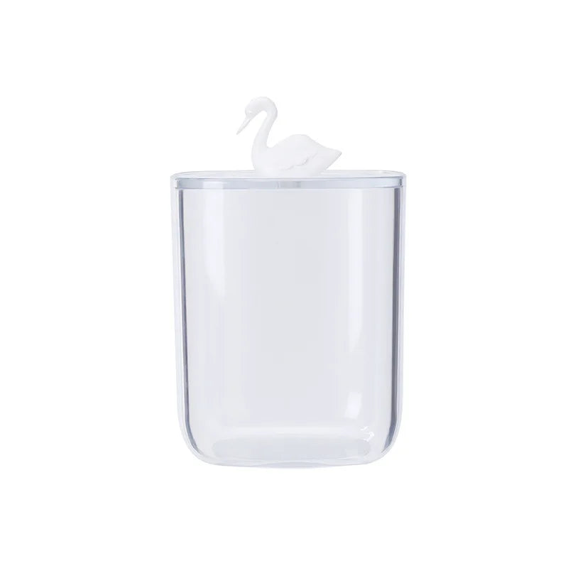 Acrylic Makeup Organizer Cotton Swabs Qtip Container Cosmetic Makeup Cotton Pad Organizer Jewelry Storage Box(Empty Box)