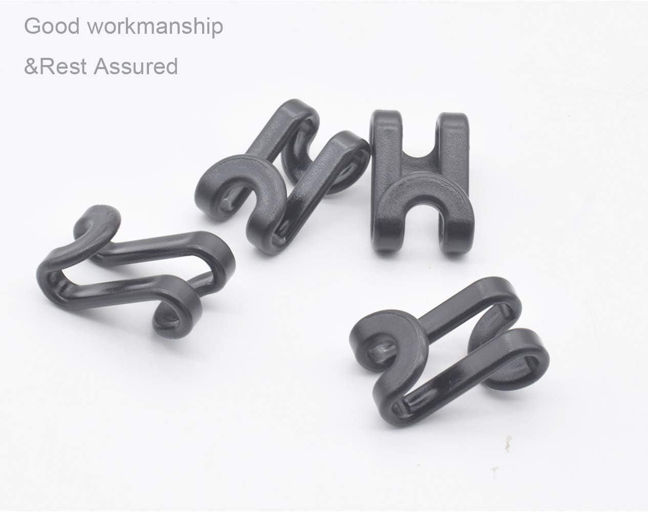 60 Pcs Clothes Hanger Connector Hooks, for Velvet Huggable Hangers, Wooden Hangers, Heavy Duty Space Saving for Closet (Black,60)