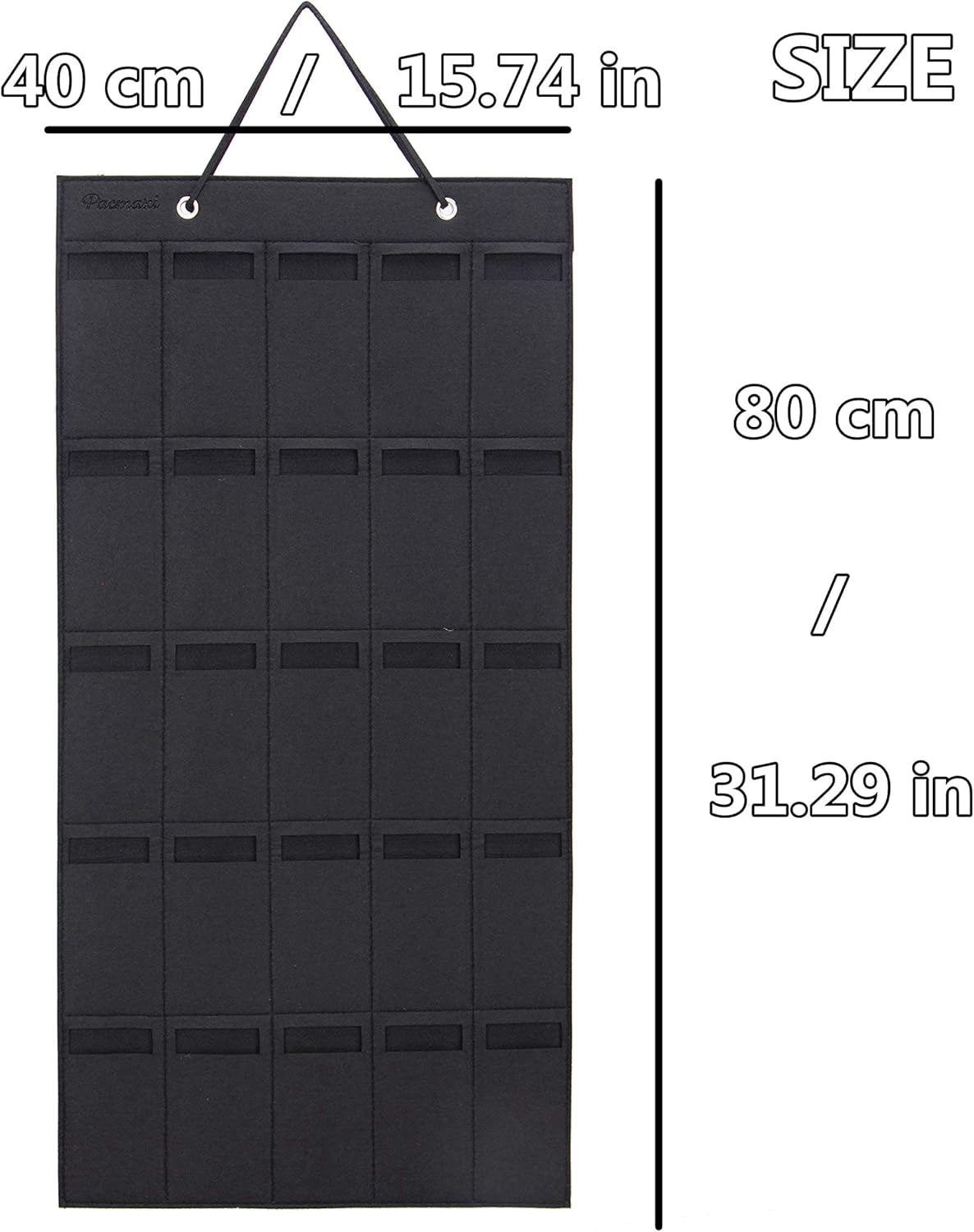 Sunglasses Storage Organizer, Wall Pocket Mounted by Sunglasses, Hanging Eyeglasses Storage Holder, Eyewear Display. (Black, 25 Slot)