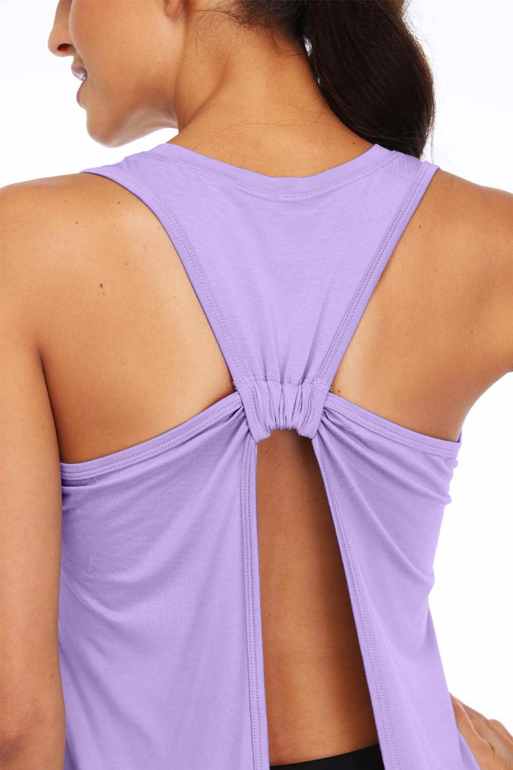 Women’S Open Back Yoga Tank Top Tie Back Sleeveless Workout Shirt Backless Athletic Activewear