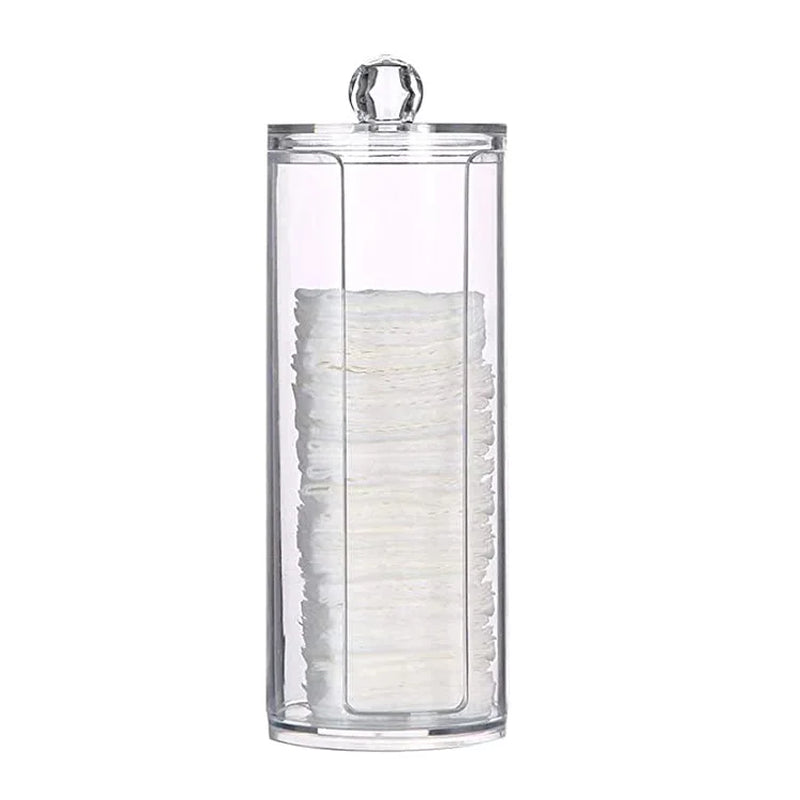 Acrylic Makeup Organizer Cotton Swabs Qtip Container Cosmetic Makeup Cotton Pad Organizer Jewelry Storage Box(Empty Box)