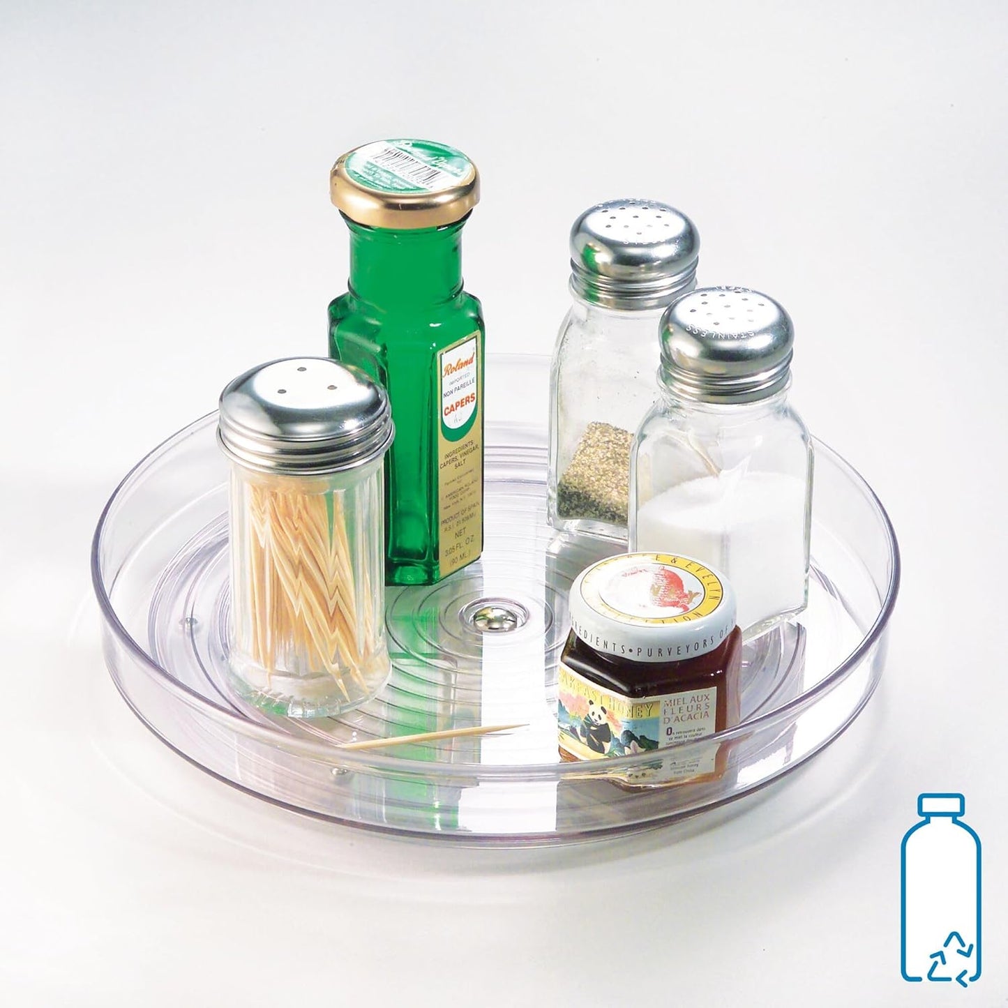 9-Inch Lazy Susan Organizer - Small Lazy Susan Turntable for Cabinet or Pantry, Clear