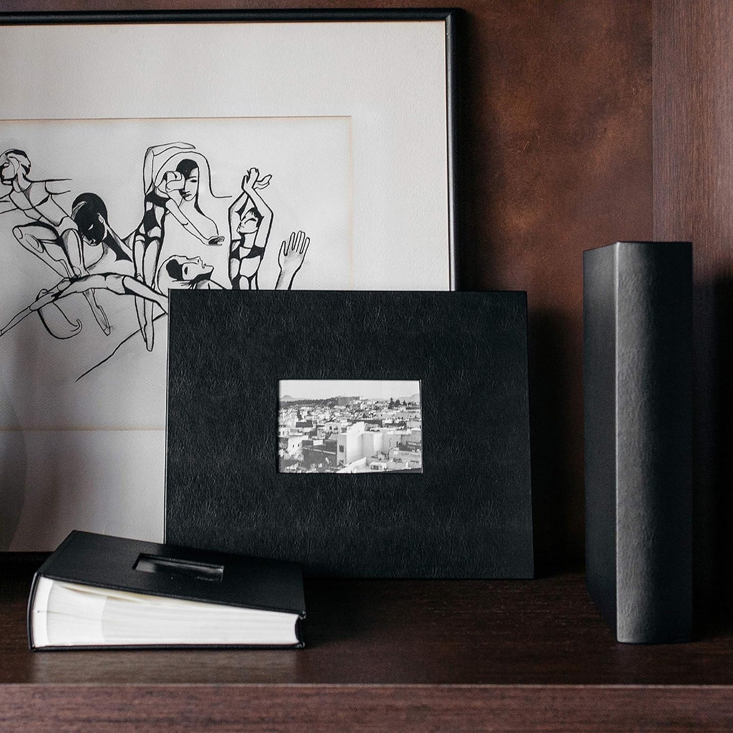Newport Scrapbook, 11" X 14", Ideal for Wedding Albums, Baby Books, and Travel Journals, Black