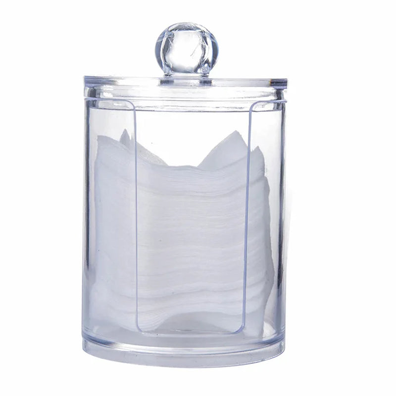Acrylic Makeup Organizer Cotton Swabs Qtip Container Cosmetic Makeup Cotton Pad Organizer Jewelry Storage Box(Empty Box)