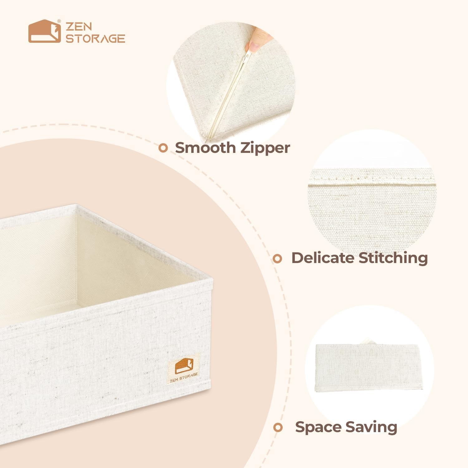 Linen Drawer Organizers for Nursery, Dresser & Closet (12-Pack) – Sturdy, Collapsible Nursery & Dresser Dividers for Baby Clothes, Socks, Underwear & Essentials – Multi-Size Set, Beige