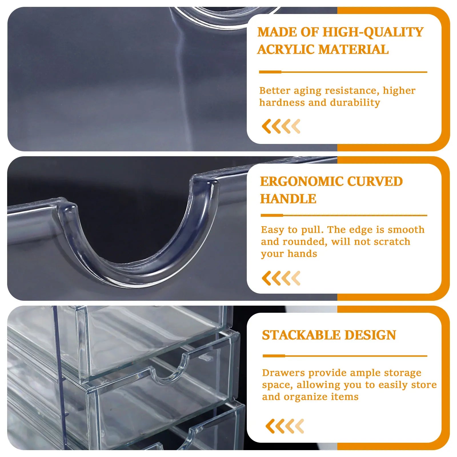 4/5Layer Acrylic Drawer Organizer Stationery Storage Box Glasses Clear Desk Makeup Hair Display Pencil Holder Office Student