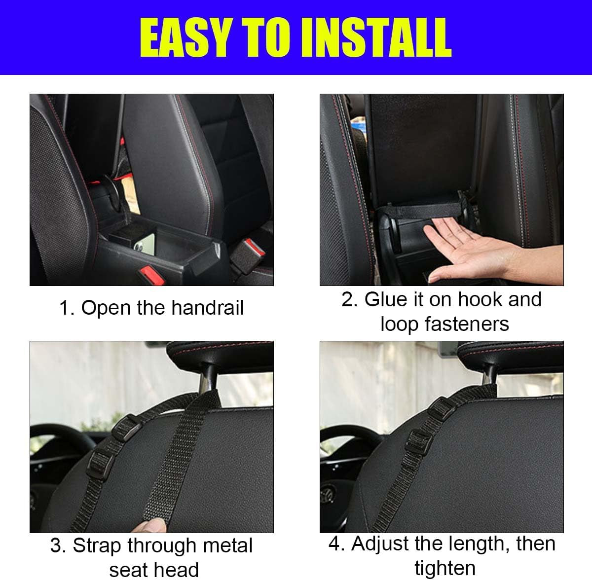 Car Net Pocket Handbag Holder between Seats, Large Capacity Storage Bag for Front Seats, Leather Car Organizer Backseat Barrier for Kids Pet, Handbag Organizer Pocket Car Console Purse Holder