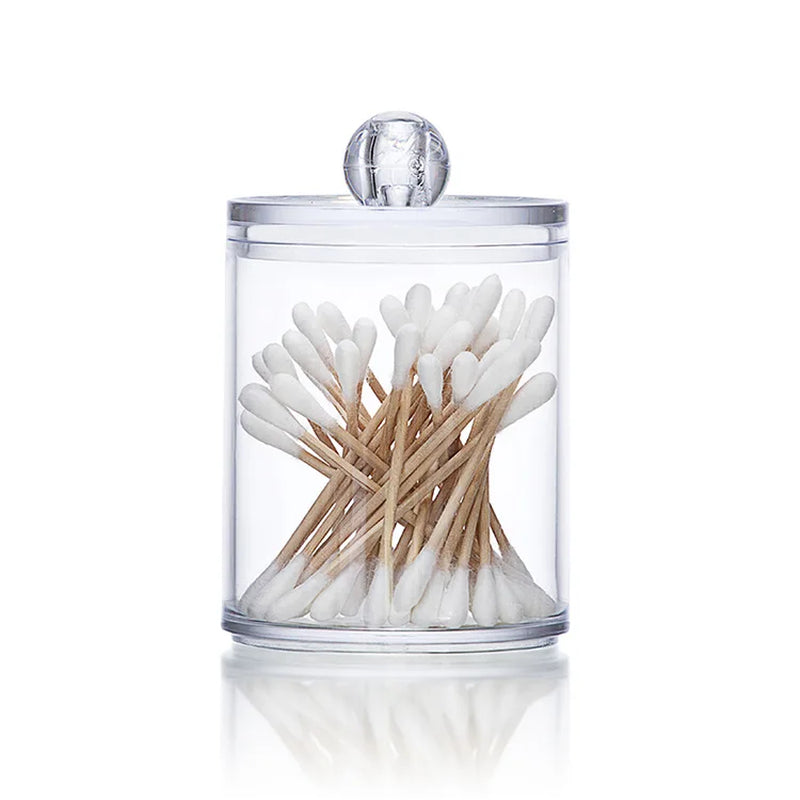 Acrylic Makeup Organizer Cotton Swabs Qtip Container Cosmetic Makeup Cotton Pad Organizer Jewelry Storage Box(Empty Box)
