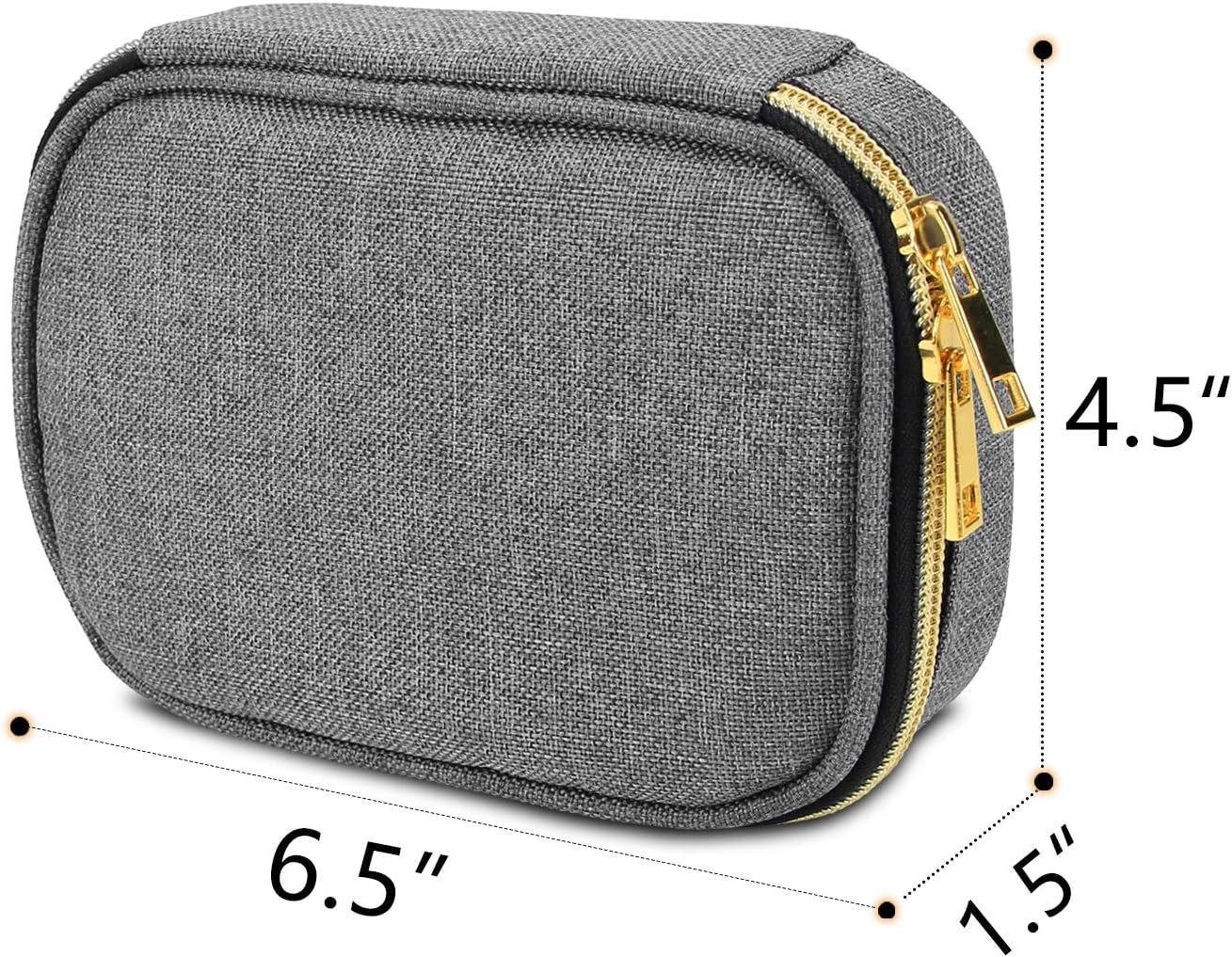 Small Jewelry Travel Case, Portable Jewelry Organizer Bag for Earrings, Necklace, Rings and More, Small, Gray-(Bag Only)