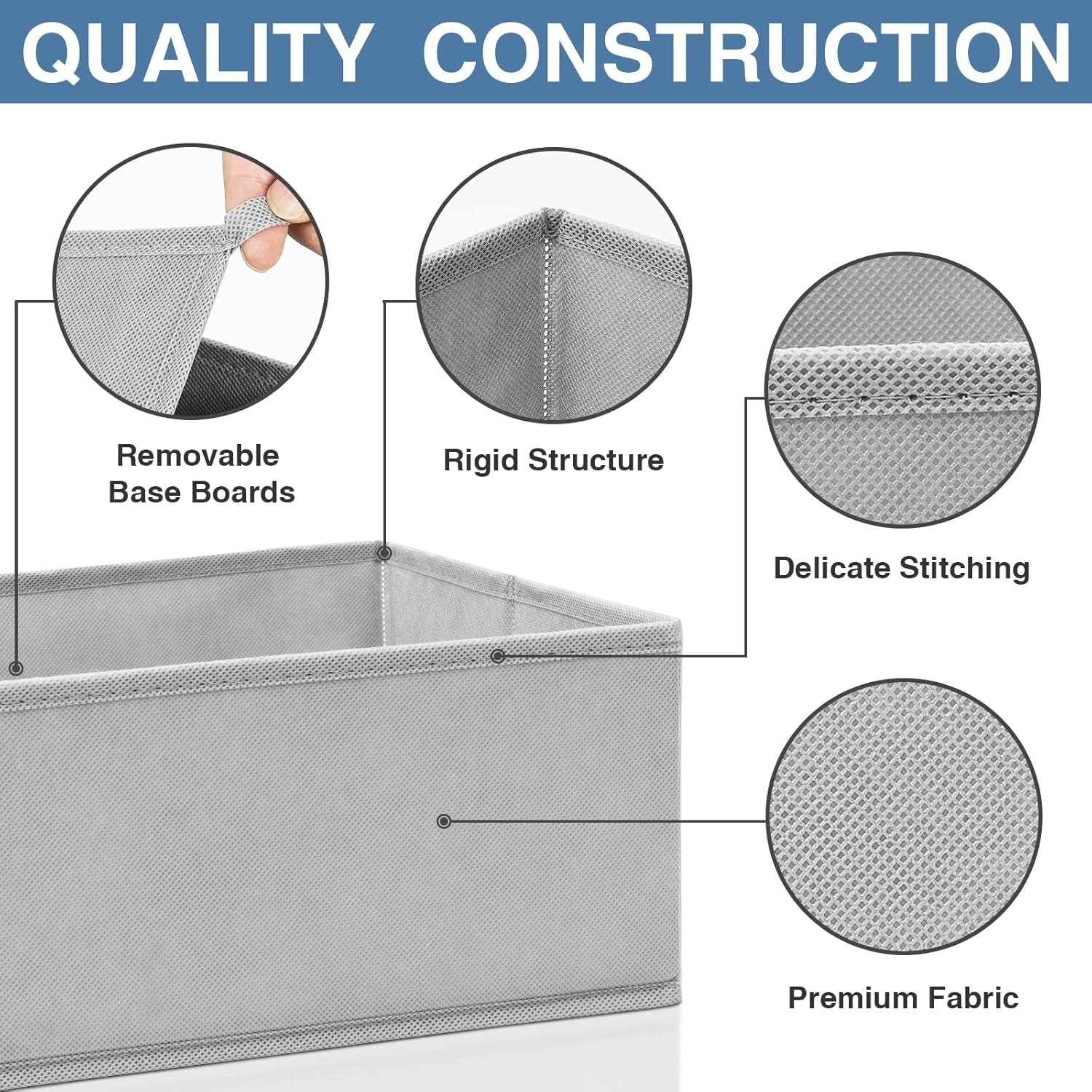 Drawer Organizer for Clothing, 12 Pack Sock Underwear Drawer Organizer Bins, Foldable Fabric Closet Organizers and Storage, Dresser Drawer Dividers for Baby Clothes, Bra, Scarves, Belt, Tie