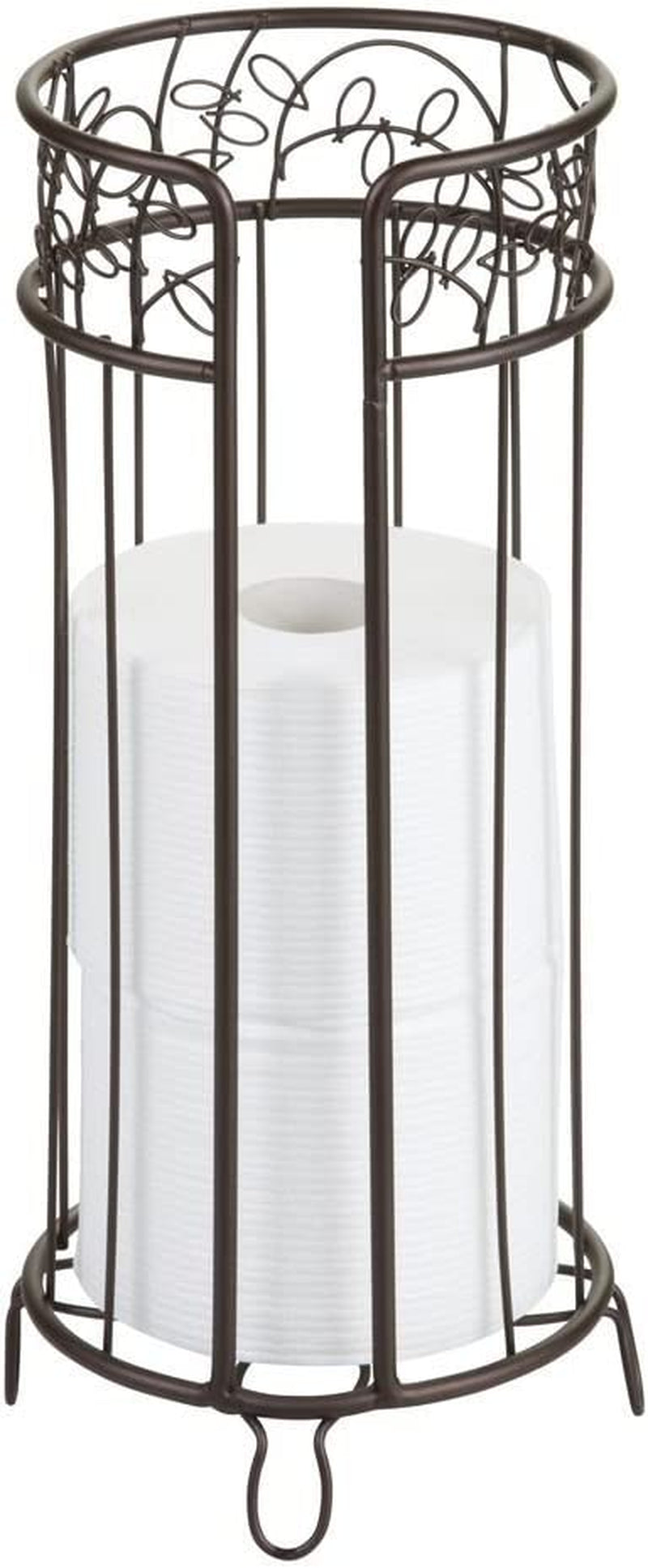 Metal Toilet Tissue Holder Stand, the Twigz Collection – Holds 3 Rolls of Toilet Paper, 6.8” X 15.2”, Bronze