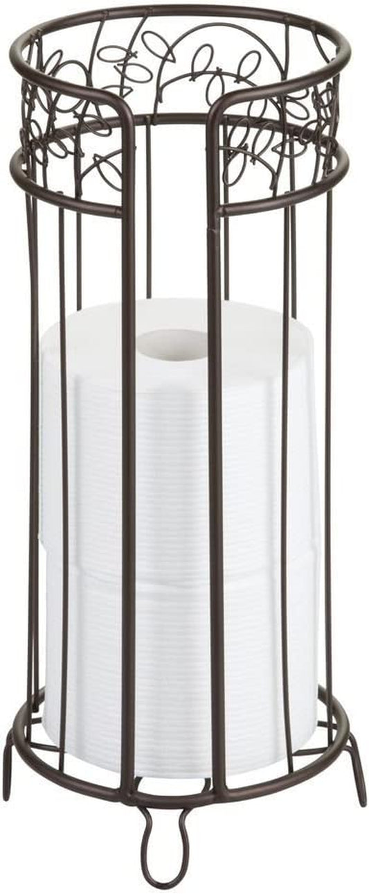 Metal Toilet Tissue Holder Stand, the Twigz Collection – Holds 3 Rolls of Toilet Paper, 6.8” X 15.2”, Bronze