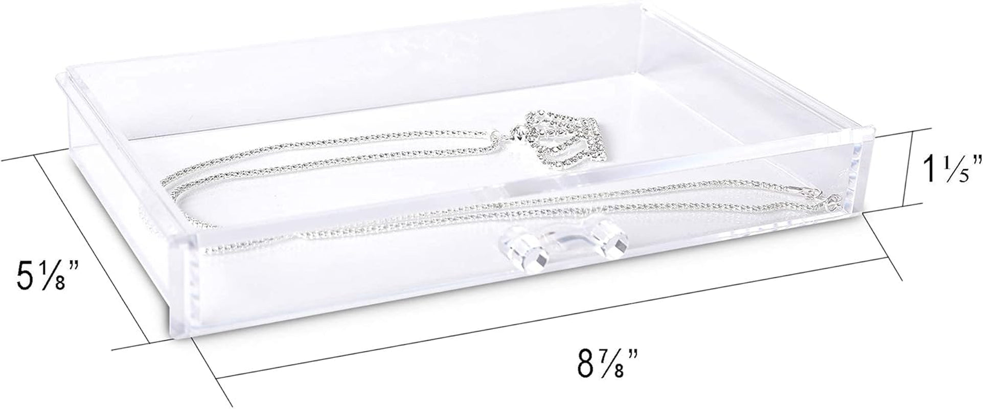 Extra Large Acrylic Jewelry Box for Women Girls 5 Layers Clear Velvet Earring Organizer with 5 Drawers Rings Display Case Necklaces Holder Tray (Beige)